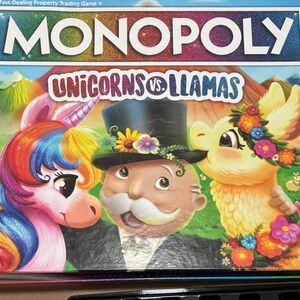 3 for $10! — Monopoly Unicorns vs. Llamas Board Game